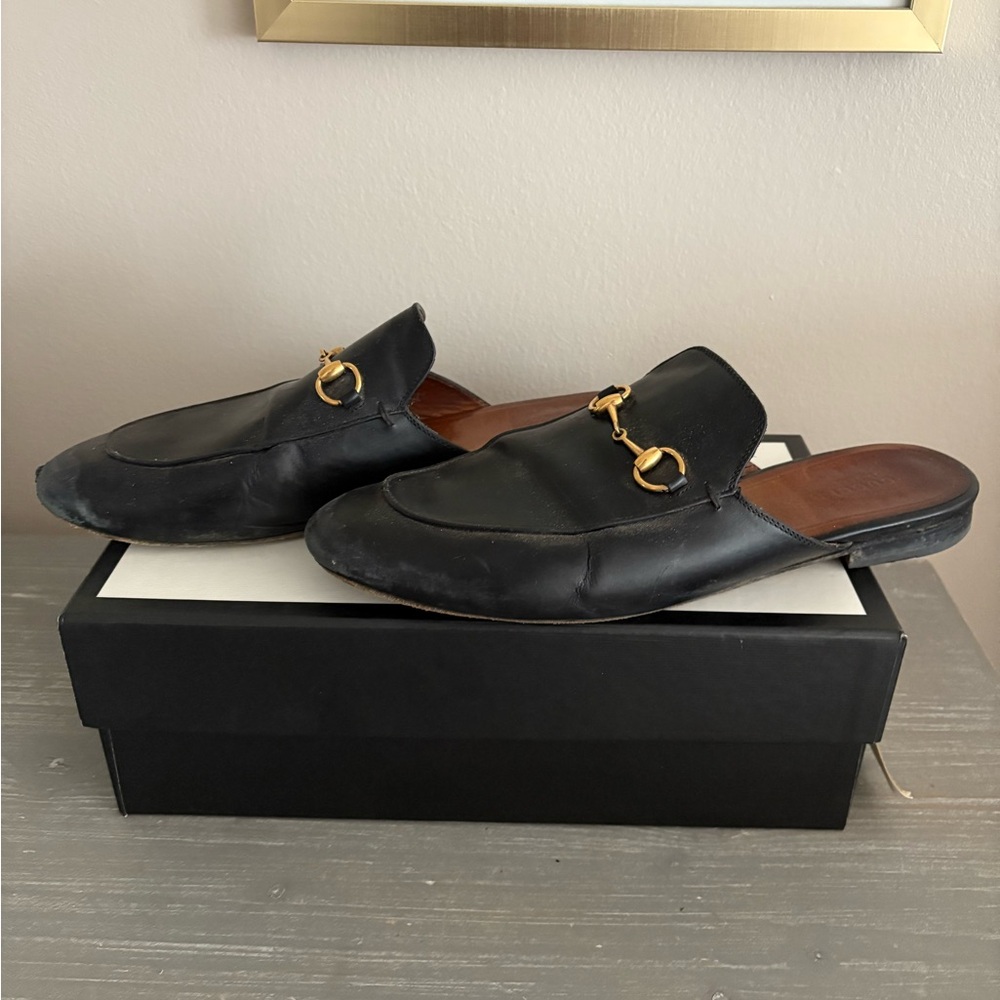 Gucci Women Princetown Leather Mules 42 - Picture 8 of 11